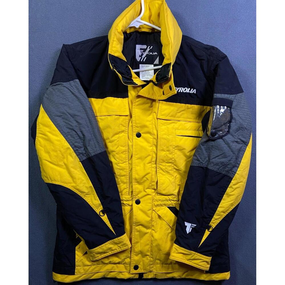 Vintage Tyrolia Men's Ski Snow Jacket Colorblock Zip Stow Away Vented Large VTG
